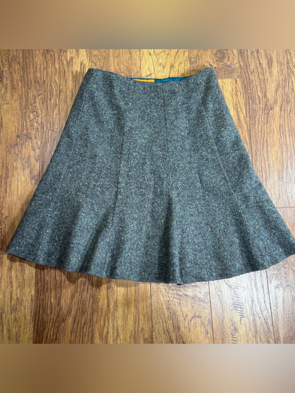 Cynthia Steffe Gray Tweed A-Line Skirt with Multicolor Flecks